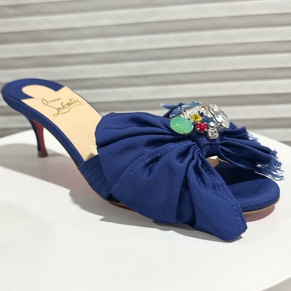 🌺CHRISTIAN LOUBOUTIN🌺 Marie Anne 55 Embellished Sandals Size: 35 - Picture 6 of 15